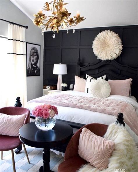 pink & black bedroom ideas